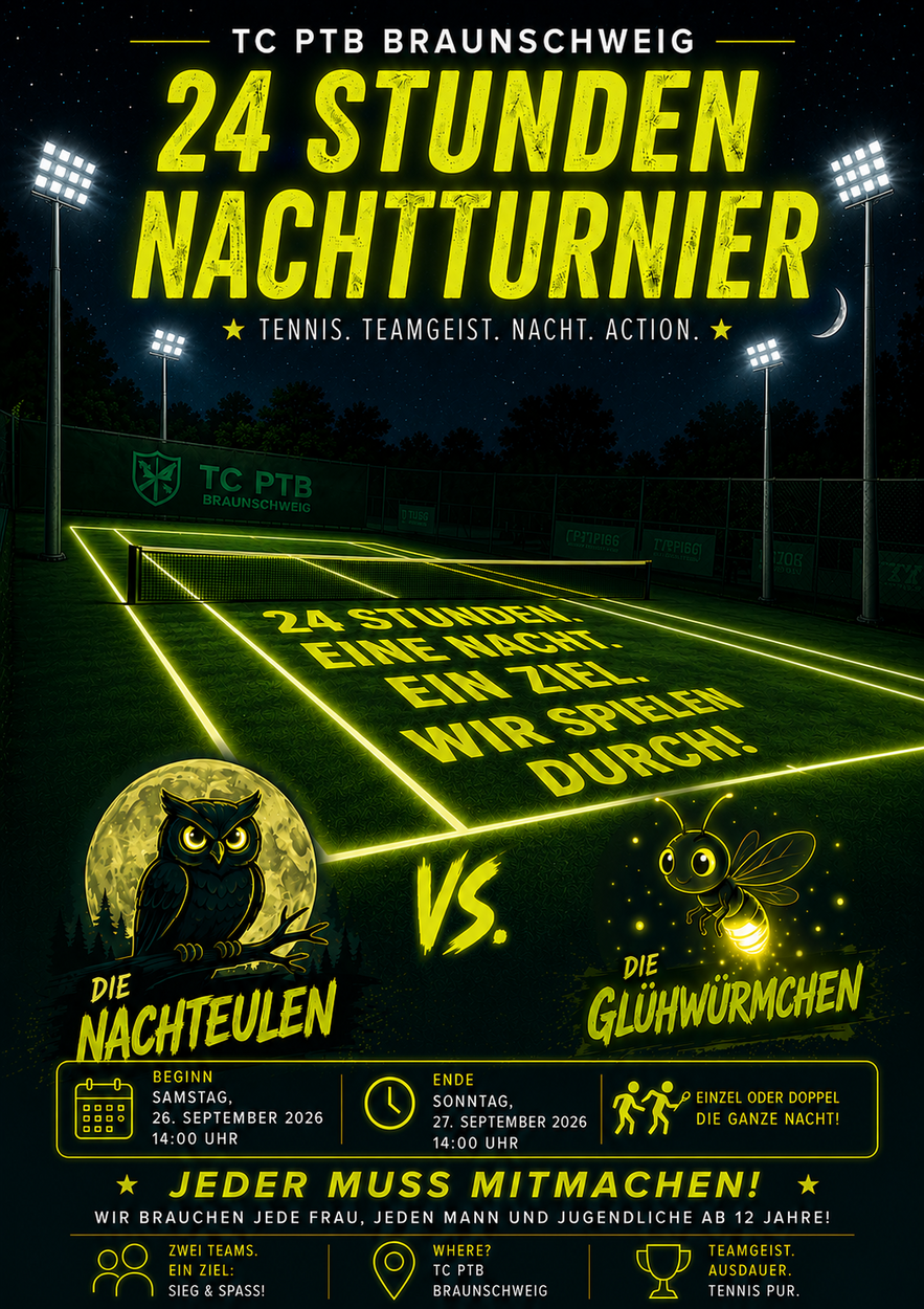TC PTB - 24 Stunden Nachtturnier vom 26.9. - 27.9.2026